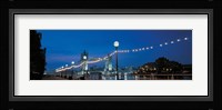 Tower Bridge London England (Nighttime with Lights) Fine Art Print