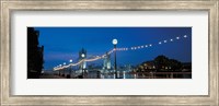 Tower Bridge London England (Nighttime with Lights) Fine Art Print