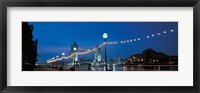 Tower Bridge London England (Nighttime with Lights) Fine Art Print