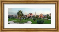 Formal garden in front of a church, Aya Sofya, Istanbul, Turkey Fine Art Print