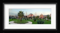 Formal garden in front of a church, Aya Sofya, Istanbul, Turkey Fine Art Print