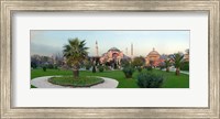 Formal garden in front of a church, Aya Sofya, Istanbul, Turkey Fine Art Print