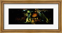 High angle view of buildings lit up at night, Guanajuato, Mexico Fine Art Print