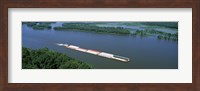 Barge in a river, Mississippi River, Marquette, Prairie Du Chien, Wisconsin-Iowa, USA Fine Art Print