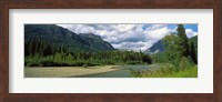 Creek along mountains, McDonald Creek, US Glacier National Park, Montana, USA Fine Art Print