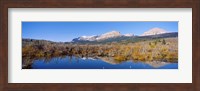 Reflection of mountains in water, Milk River, US Glacier National Park, Montana, USA Fine Art Print