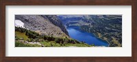 High angle view of a lake, Hidden Lake, US Glacier National Park, Montana, USA Fine Art Print