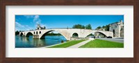 Bridge across a river, Pont Saint-Benezet, Rhone River, Avignon, Vaucluse, Provence-Alpes-Cote d'Azur, France Fine Art Print