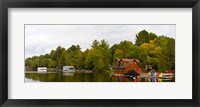 Cottages at the lakeside, Lake Muskoka, Ontario, Canada Fine Art Print