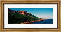 Red rocks in the late afternoon summer light at coast, Esterel Massif, French Riviera, Provence-Alpes-Cote d'Azur, France Fine Art Print