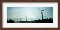 Wind turbines in motion at dusk, Provence-Alpes-Cote d'Azur, France Fine Art Print