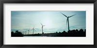 Wind turbines in motion at dusk, Provence-Alpes-Cote d'Azur, France Fine Art Print