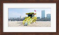 Lifeguard Station on the beach, Santa Monica Beach, Santa Monica, California, USA Fine Art Print