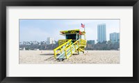 Lifeguard Station on the beach, Santa Monica Beach, Santa Monica, California, USA Fine Art Print