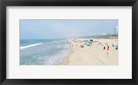 Tourists on the beach, Santa Monica Beach, Santa Monica, Los Angeles County, California, USA Fine Art Print