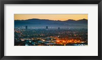 Buildings in a city, Miracle Mile, Hollywood, Griffith Park Observatory, Los Angeles, California, USA Fine Art Print