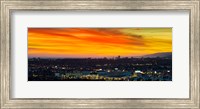 Cityscape at dusk, Sony Studios, Culver City, Santa Monica, Los Angeles County, California, USA Fine Art Print