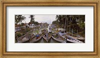 Fishing boats in small village harbor, Madura Island, Indonesia Fine Art Print