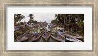 Fishing boats in small village harbor, Madura Island, Indonesia Fine Art Print