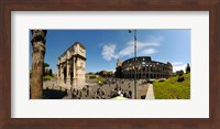 Historic Coliseum and Arch of Constantine, Rome, Lazio, Italy Fine Art Print