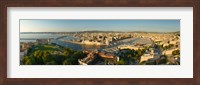 High angle view of a city with port, Marseille, Bouches-du-Rhone, Provence-Alpes-Cote D'Azur, France Fine Art Print