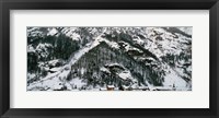 Houses in a village in winter, Tasch, Valais Canton, Switzerland Fine Art Print