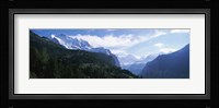 Snow covered mountains, Swiss Alps, Wengen, Bernese Oberland, Berne Canton, Switzerland Fine Art Print