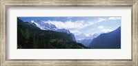 Snow covered mountains, Swiss Alps, Wengen, Bernese Oberland, Berne Canton, Switzerland Fine Art Print