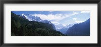 Snow covered mountains, Swiss Alps, Wengen, Bernese Oberland, Berne Canton, Switzerland Fine Art Print