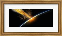 Meteor hitting earth Fine Art Print