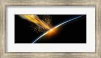 Meteor hitting earth Fine Art Print