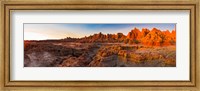 Rock formations on a landscape at sunrise, Door Trail, Badlands National Park, South Dakota, USA Fine Art Print
