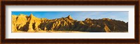 Rock formations on a landscape in golden light, Saddle Pass Trail, Badlands National Park, South Dakota, USA Fine Art Print
