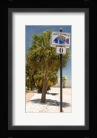Mile marker zero at Pass-A-Grille, St. Pete Beach, Tampa Bay Area, Tampa Bay, Florida, USA Fine Art Print