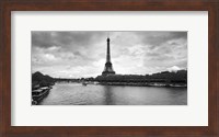 Eiffel Tower from Pont De Bir-Hakeim, Paris, France (black and white) Fine Art Print