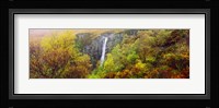 Waterfall in autumn, Eas Mor, Allt Coire Na Banachdich, Glen Brittle, Isle Of Skye, Inner Hebrides, Scotland Fine Art Print