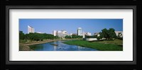 Downtown Wichita viewed from the bank of Arkansas River, Kansas Fine Art Print