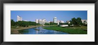 Downtown Wichita viewed from the bank of Arkansas River, Kansas Fine Art Print