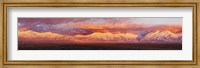 Sunset over mountain range, Sangre De Cristo Mountains, Taos, Taos County, New Mexico, USA Fine Art Print