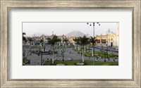 High angle view of Presidential Palace, Plaza-de-Armas, Historic Centre of Lima, Lima, Peru Fine Art Print