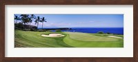 Golf course at the oceanside, The Manele Golf course, Lanai City, Hawaii Fine Art Print