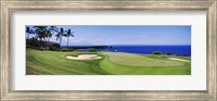 Golf course at the oceanside, The Manele Golf course, Lanai City, Hawaii Fine Art Print