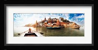Boats in the Ganges River, Varanasi, Uttar Pradesh, India Fine Art Print