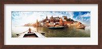 Boats in the Ganges River, Varanasi, Uttar Pradesh, India Fine Art Print