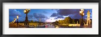 360 degree view of the Pont Alexandre III bridge at dusk, Seine River, Paris, Ile-de-France, France Fine Art Print