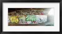 Abandoned underpass wall covered with graffiti at Fort Tilden beach, Queens, New York City, New York State, USA Fine Art Print