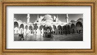 Courtyard of Blue Mosque in Istanbul, Turkey (black and white) Fine Art Print