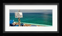 Sign at Xtabi Hotel above cliffs, Negril, Westmoreland, Jamaica Fine Art Print