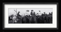 Cowboys on horses at rodeo, Wichita Falls, Texas, USA Fine Art Print