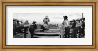 Cowboys at rodeo, Pecos, Texas, USA Fine Art Print
